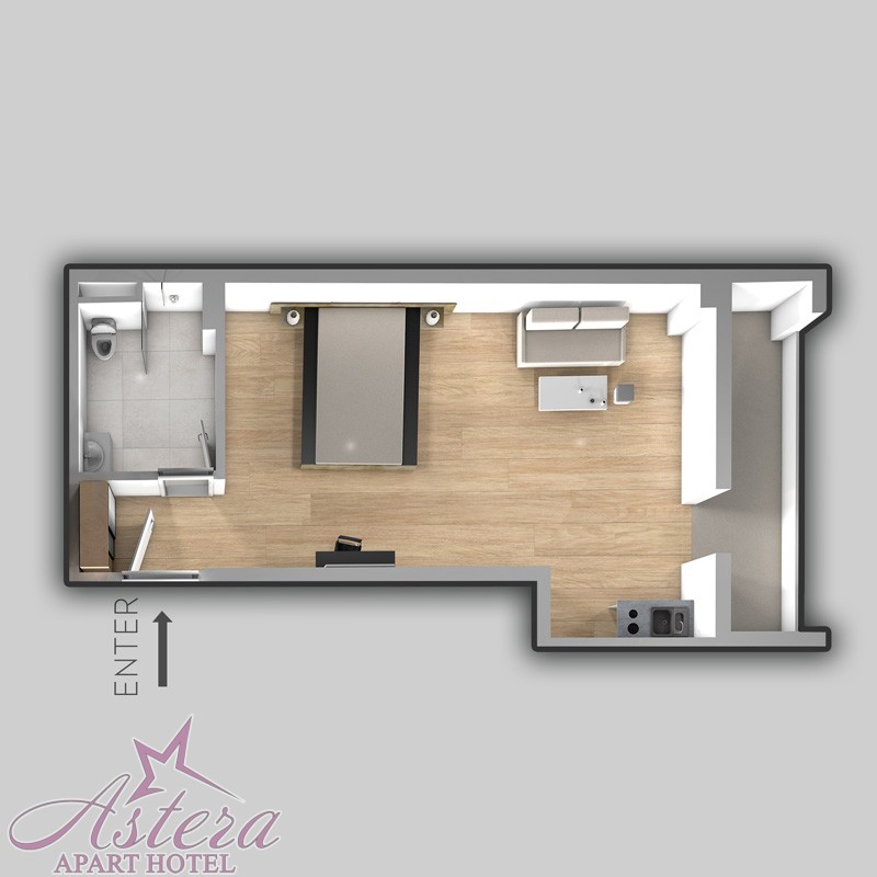 Superior Studio with Balcony room blueprint 1